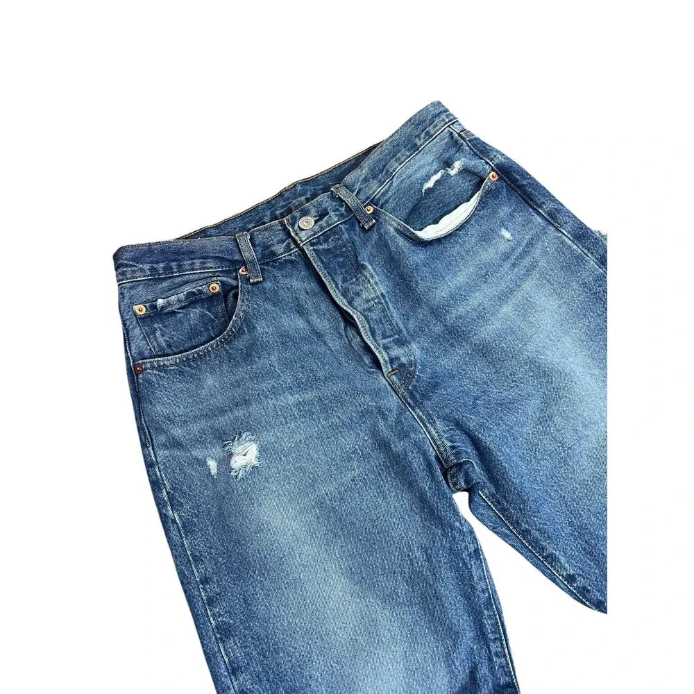 Levi’s 501 Premium Distressed Straight Leg Denim Jeans Men’s W30 L30